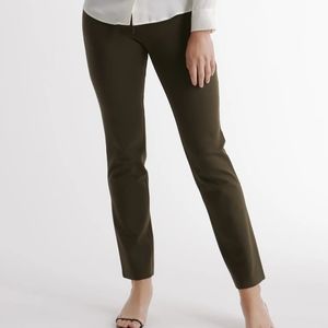 Quince Ultra Stretch Ponte Straight Leg Pants Olive Green